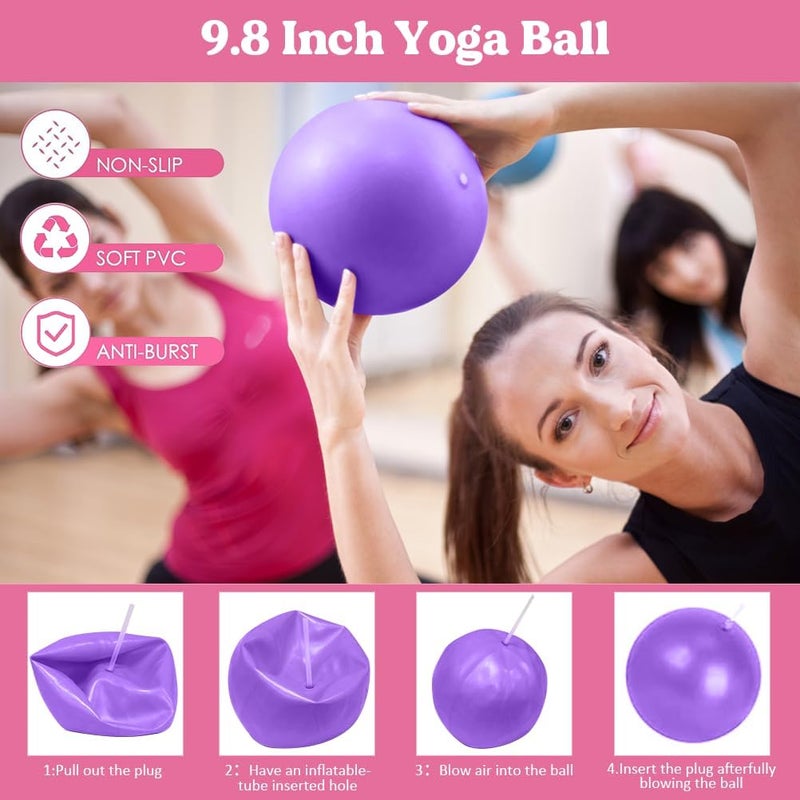 Karltion Pilates Ring 13 Piece Set,Pilates Kit for Women Exercise Equipment Accessories Deformation Magic Circle with Padded Handles, Workouts Ball, Guide & Bag, Resistance Bands for Legs Arms and Thighs - Image 3